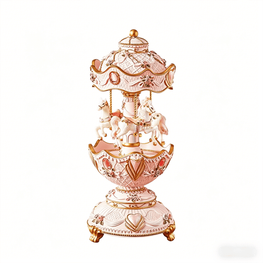 Celestial Serenade™ Pink Vintage Carousel Music Box Music Box | Celestial Serenade | Gift & Desk Decor