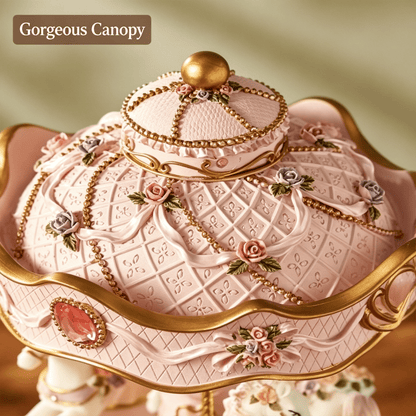 Celestial Serenade™ Pink Vintage Carousel Music Box Music Box | Celestial Serenade | Gift & Desk Decor