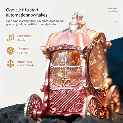 Celestial Serenade™ | Princess Carriage Snow Globe Music Box Music Box | Celestial Serenade | Gift & Desk Decor