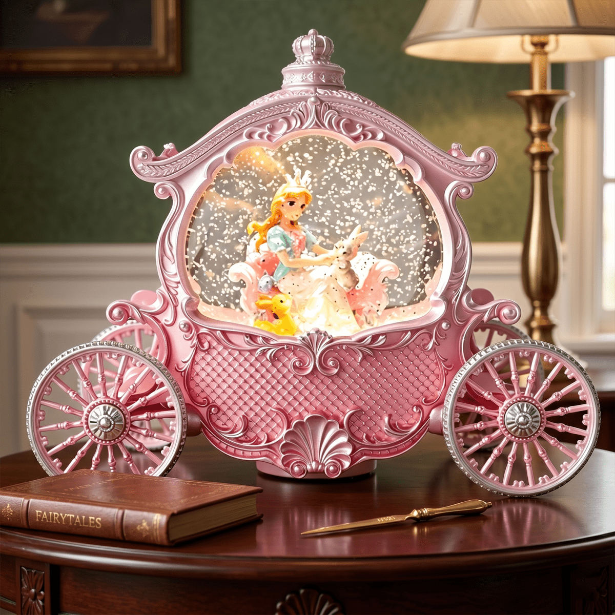 Celestial Serenade™ | Princess Carriage Snow Globe Music Box Music Box | Celestial Serenade | Gift & Desk Decor