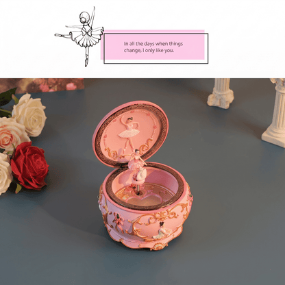 Celestial Serenade™ Rococo Carousel & Ballerina Music Box with LED Lights Castle in the Sky Music Box | Celestial Serenade | Gift & Desk Decor