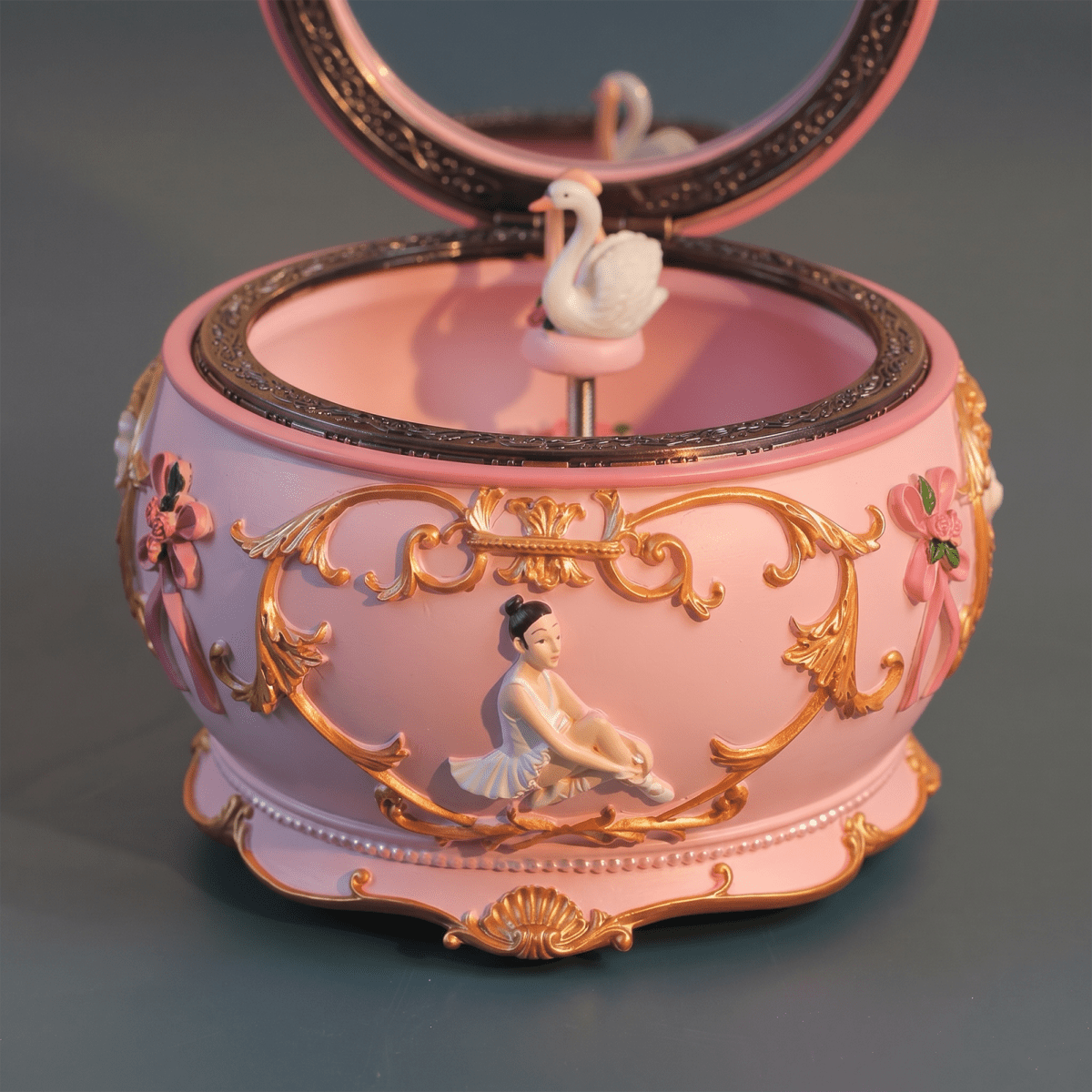 Celestial Serenade™ Rococo Carousel & Ballerina Music Box with LED Lights Castle in the Sky Music Box | Celestial Serenade | Gift & Desk Decor