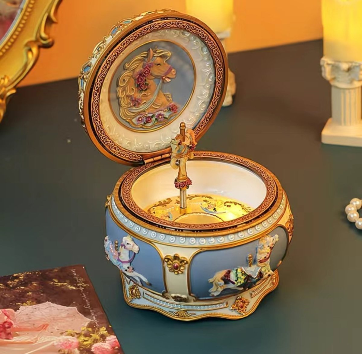Rococo Carousel & Ballerina Music Box - Timeless Gift – Celestial