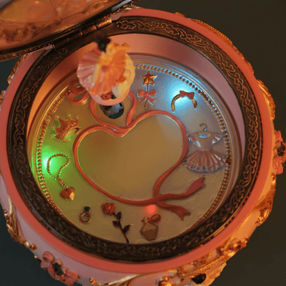 Celestial Serenade™ Rococo Carousel & Ballerina Music Box with LED Lights Castle in the Sky Music Box | Celestial Serenade | Gift & Desk Decor