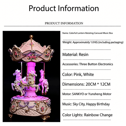 Celestial Serenade™ Rotating Carousel Music Box with LED Lights Castle in the Sky Music Box | Celestial Serenade | Gift & Desk Decor