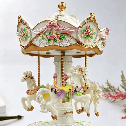 Celestial Serenade™ Rotating Carousel Music Box with LED Lights Castle in the Sky Music Box | Celestial Serenade | Gift & Desk Decor