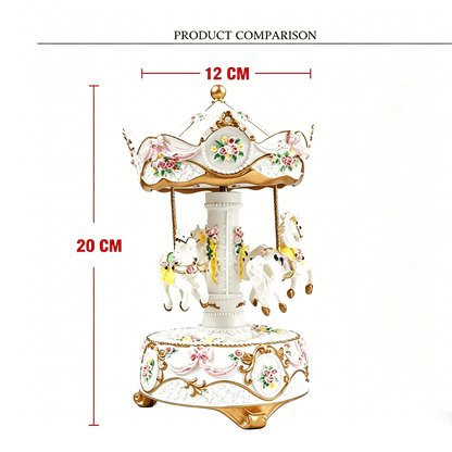 Celestial Serenade™ Rotating Carousel Music Box with LED Lights Castle in the Sky Music Box | Celestial Serenade | Gift & Desk Decor