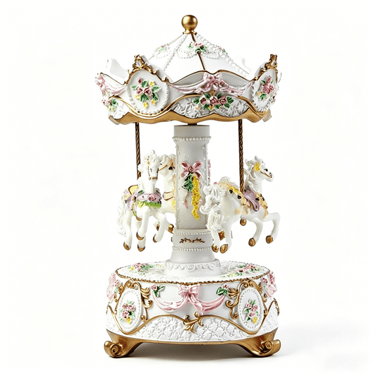 Celestial Serenade™ Rotating Carousel Music Box with LED Lights Castle in the Sky Music Box | Celestial Serenade | Gift & Desk Decor