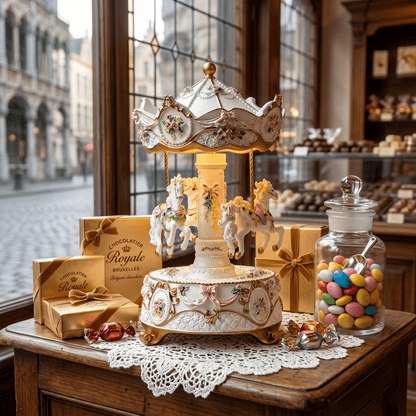 Celestial Serenade™ Rotating Carousel Music Box with LED Lights Castle in the Sky Music Box | Celestial Serenade | Gift & Desk Decor