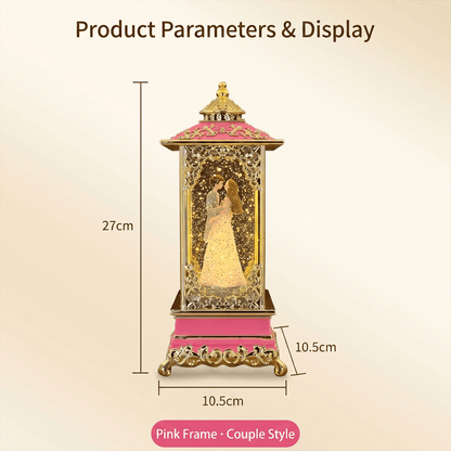 Celestial Serenade™ Rotating Snow Globe Lantern Music Box 【Gilded Carved Pattern】Lantern Couple Edition Music Box | Celestial Serenade | Gift & Desk Decor
