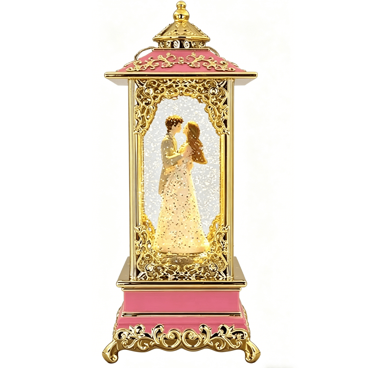 Celestial Serenade™ Rotating Snow Globe Lantern Music Box 【Gilded Carved Pattern】Lantern Couple Edition Music Box | Celestial Serenade | Gift & Desk Decor
