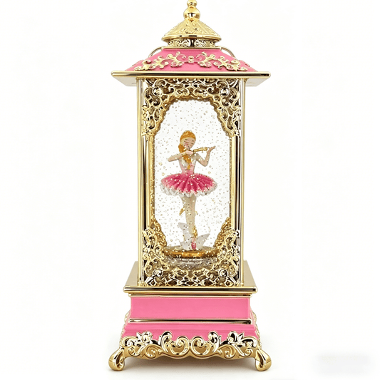 Celestial Serenade™ Rotating Snow Globe Lantern Music Box 【Gilded Carved Pattern】Lantern Violin Music Box | Celestial Serenade | Gift & Desk Decor