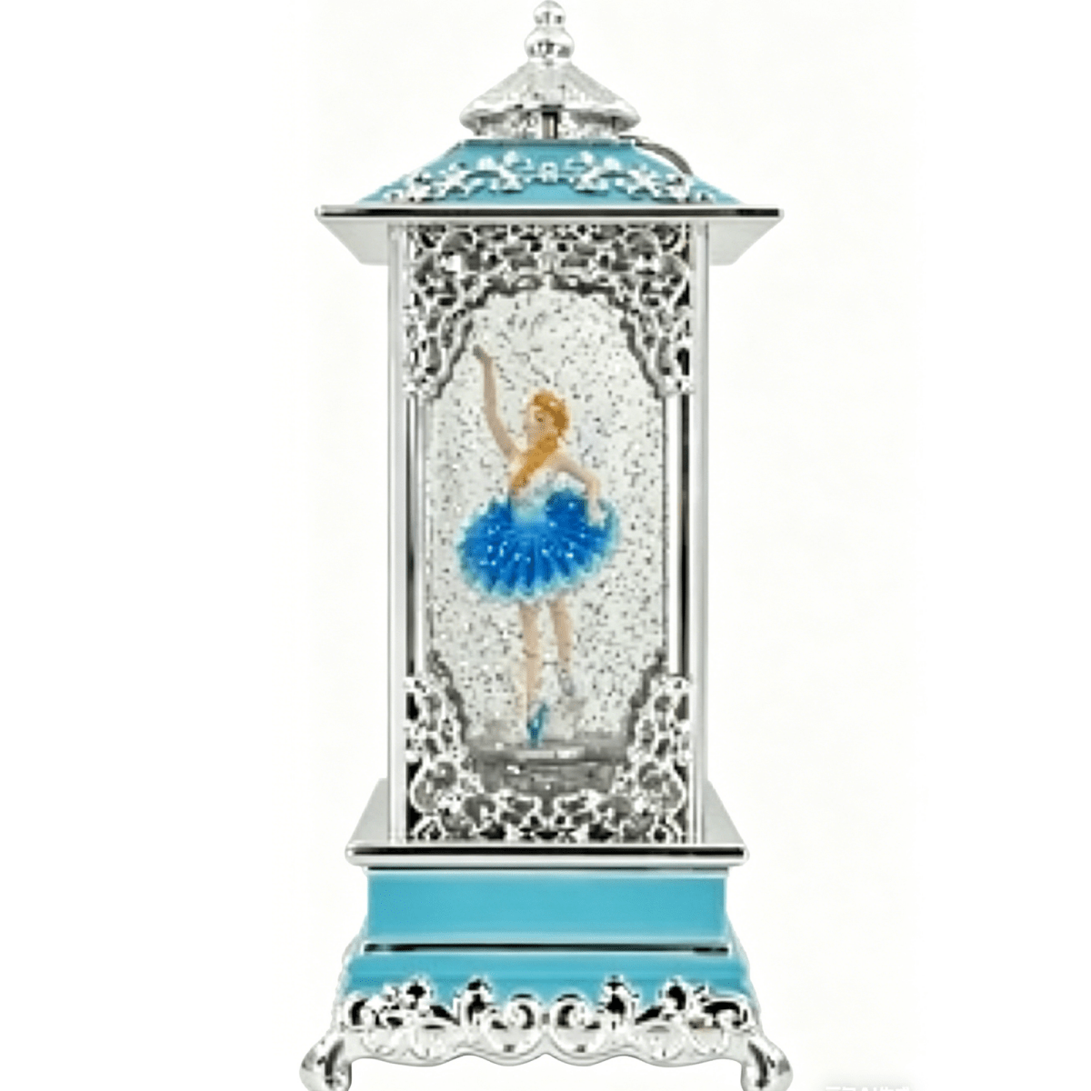 Celestial Serenade™ Rotating Snow Globe Lantern Music Box 【Silver Glow Carved Pattern】Lantern Ballerina Music Box | Celestial Serenade | Gift & Desk Decor