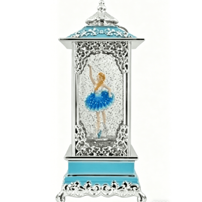 Celestial Serenade™ Rotating Snow Globe Lantern Music Box 【Silver Glow Carved Pattern】Lantern Ballerina Music Box | Celestial Serenade | Gift & Desk Decor