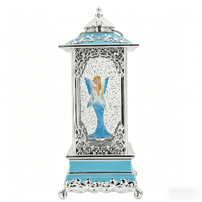 Celestial Serenade™ Rotating Snow Globe Lantern Music Box 【Silver Glow Carved Pattern】Lantern Flower Fairy Music Box | Celestial Serenade | Gift & Desk Decor