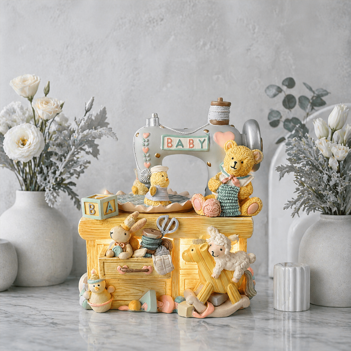 Celestial Serenade™ Sewing Machine Animal Music Box Premium Castle - Themed Gift Box Bluetooth Music Boxes | Celestial Serenade | Gift & Desk Decor