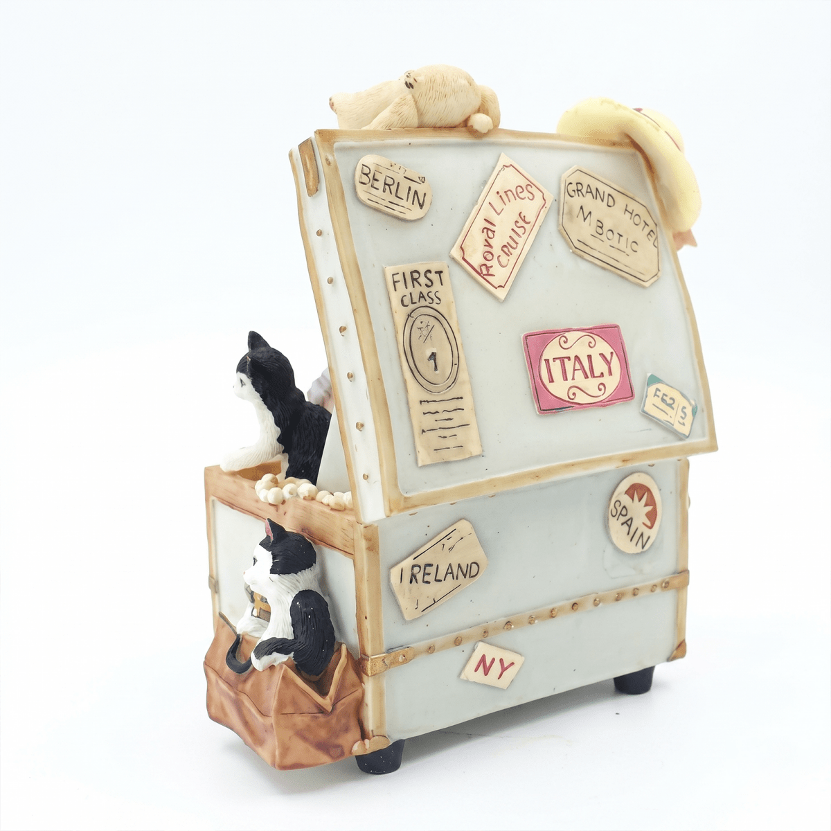 Celestial Serenade™ | Vintage Cat Suitcase Wind Up Music Box Music Box | Celestial Serenade | Gift & Desk Decor