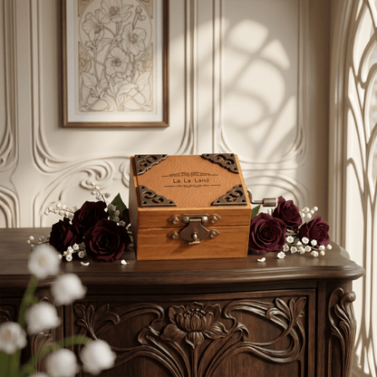 Celestial Serenade™ Vintage Hand - Crank Wooden Music Box 01. Castle in the Sky Music Box | Celestial Serenade | Gift & Desk Decor
