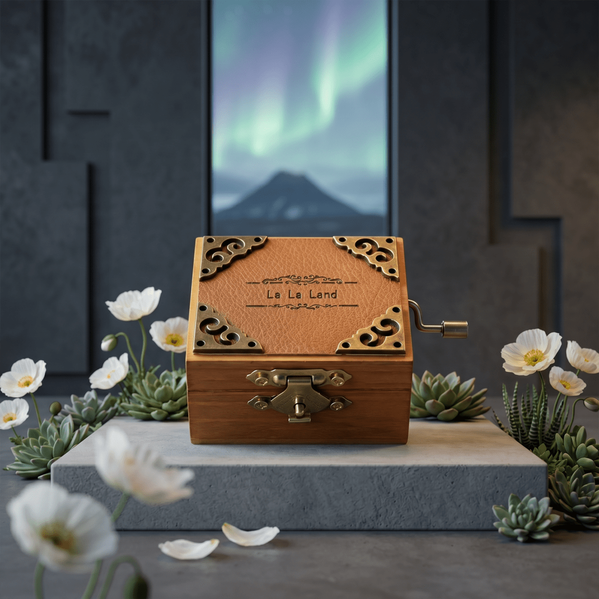 Celestial Serenade™ Vintage Hand - Crank Wooden Music Box 01. Castle in the Sky Music Box | Celestial Serenade | Gift & Desk Decor