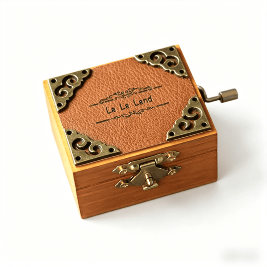 Celestial Serenade™ Vintage Hand - Crank Wooden Music Box 01. Castle in the Sky Music Box | Celestial Serenade | Gift & Desk Decor
