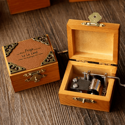 Celestial Serenade™ Vintage Hand - Crank Wooden Music Box 01. Castle in the Sky Music Box | Celestial Serenade | Gift & Desk Decor