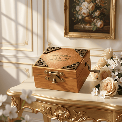 Celestial Serenade™ Vintage Hand - Crank Wooden Music Box 01. Castle in the Sky Music Box | Celestial Serenade | Gift & Desk Decor