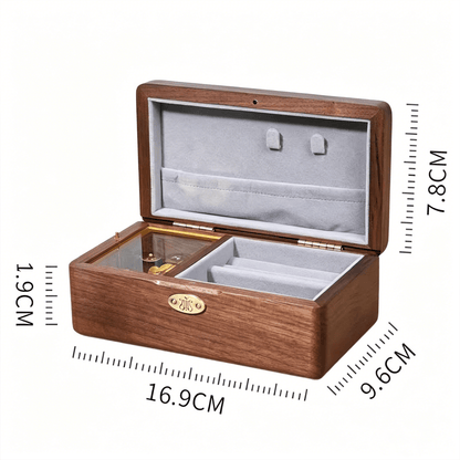 Celestial Serenade™ Wooden Jewelry Music Box Walnut Wood Music Box | Celestial Serenade | Gift & Desk Decor