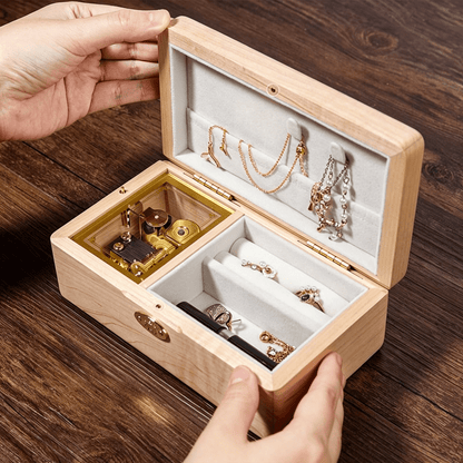 Celestial Serenade™ Wooden Jewelry Music Box Walnut Wood Music Box | Celestial Serenade | Gift & Desk Decor