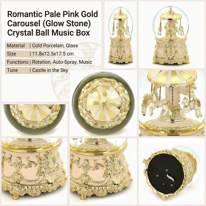 Celestial Serenade™ Multi-Color Carousel Snow Globe Music Box Collection