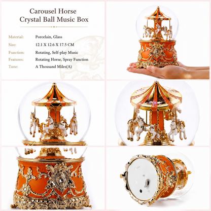 Celestial Serenade™ Multi-Color Carousel Snow Globe Music Box Collection