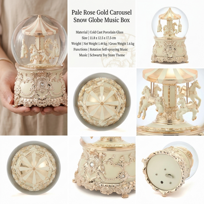 Celestial Serenade™ Multi-Color Carousel Snow Globe Music Box Collection