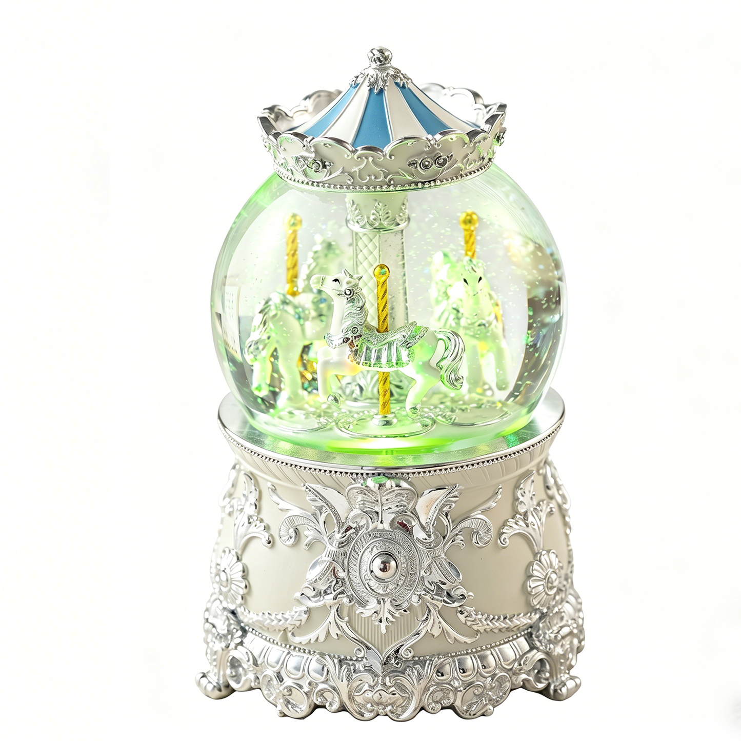 Celestial Serenade™ Bluetooth Carousel Snow Globe Music Box