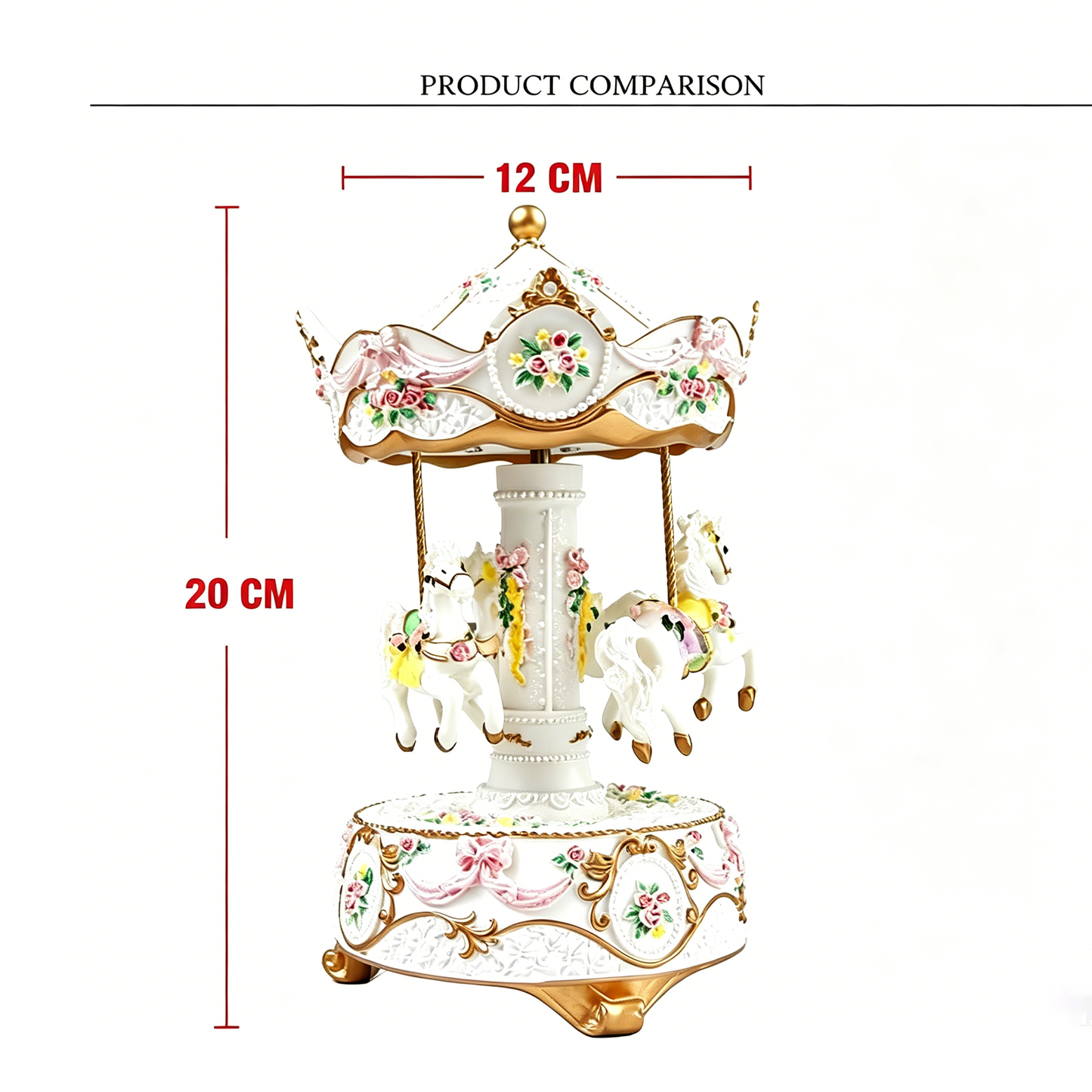 Celestial Serenade™ Rotating Carousel Music Box with LED Lights