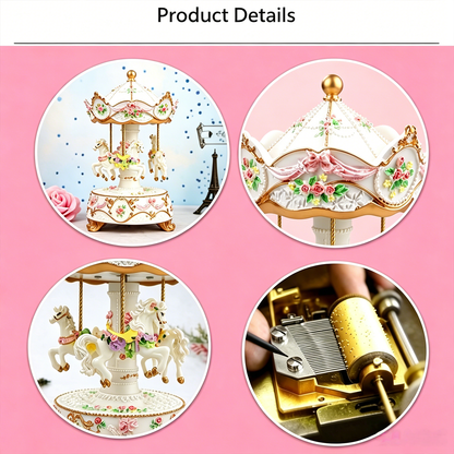 Celestial Serenade™ Rotating Carousel Music Box with LED Lights