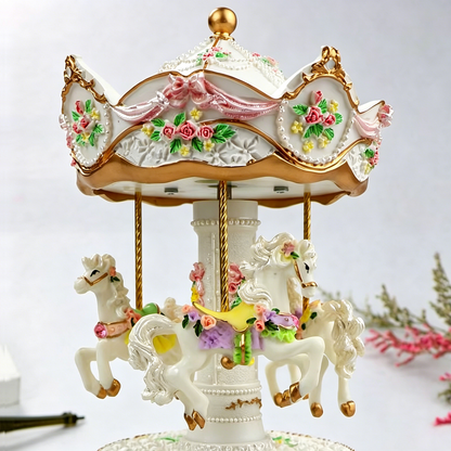 Celestial Serenade™ Rotating Carousel Music Box with LED Lights